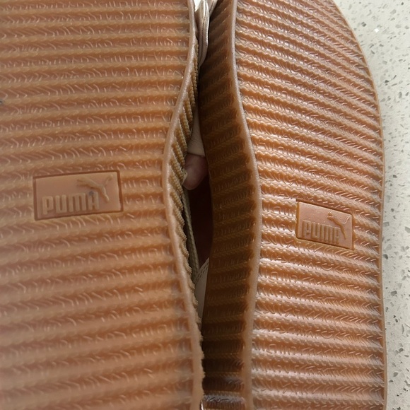 Puma Fenty by Rhianna sling back tie up leather Women's Cream Espadrille Sandals - Picture 8 of 8